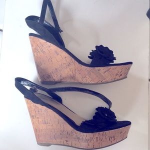 FIONI ankle strap black height hill sz 8 1/2’